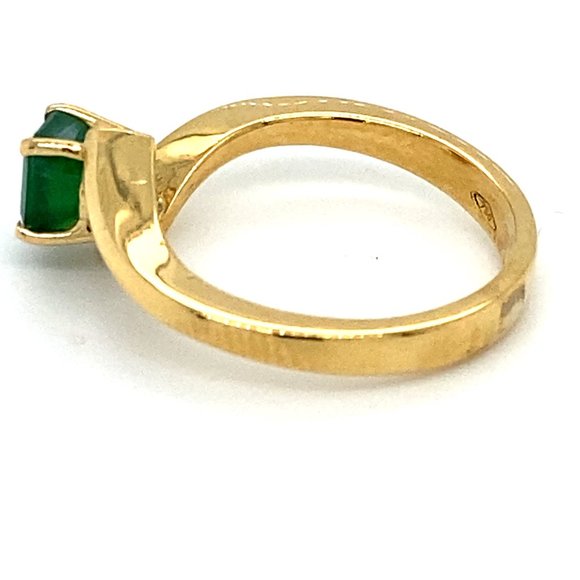 Certified Emerald .85ct Solid 18K Yellow Gold Ring - Picture 6 of 8
